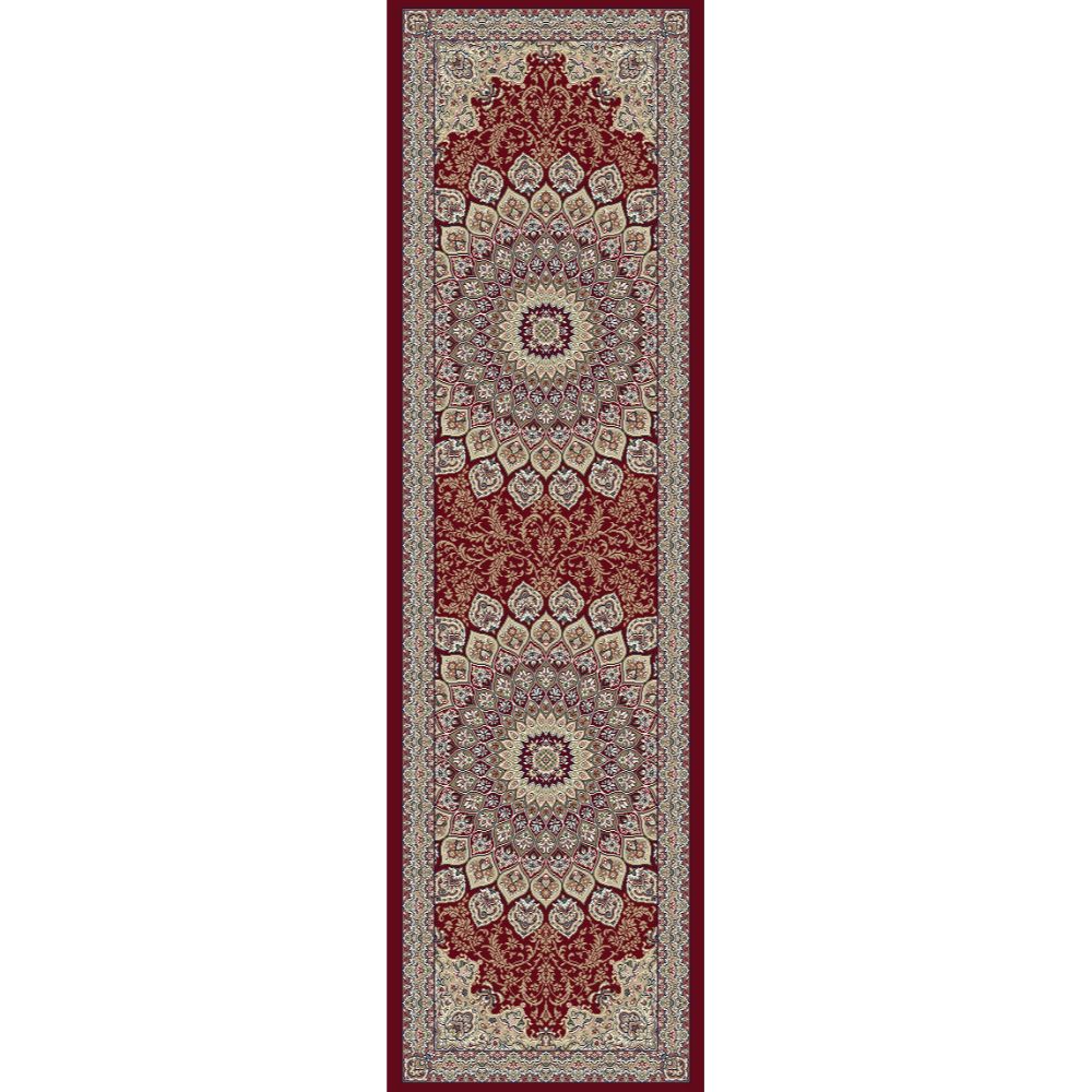 Dynamic Rugs 57090-1484 Ancient Garden 2.2 Ft. X 11 Ft. Finished Runner Rug in Red